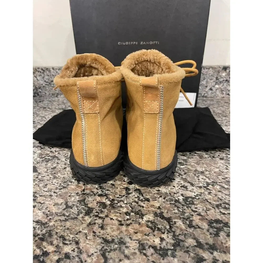 Men's Size 7 Giuseppe Zanotti Brown Boots With Fur in Box SPB-JB 337655